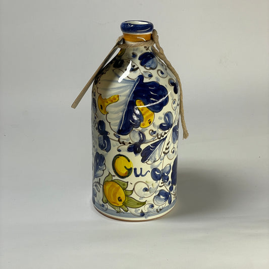 Olio Gu - Keramikflasche Hoch Hand bemalt (nicht befüllt)